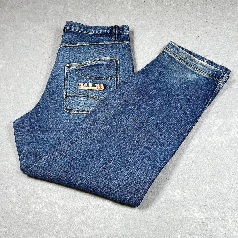 Vintage Esco Willie 90s Y2K Jeans Mens 36 Blue Wide Baggy Jeans Denim Pockets